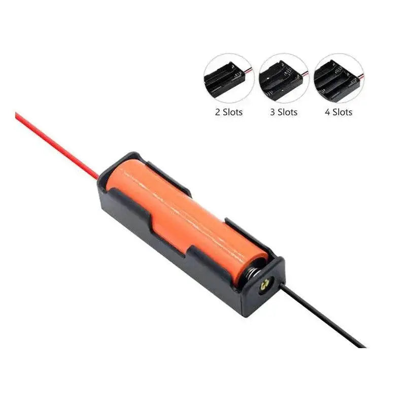 Versatile 18650 Battery Holder With Wire Leads 1 To 4 Slots
