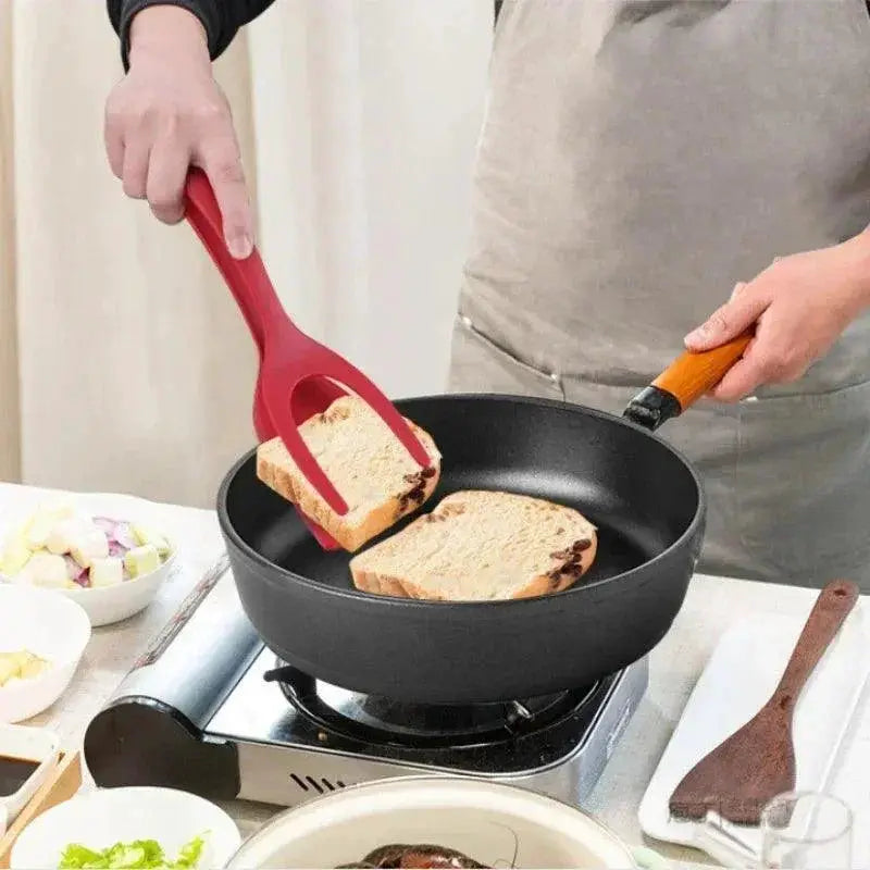 Versatile 2 - In - 1 Silicone Kitchen Tongs and Spatula Tools