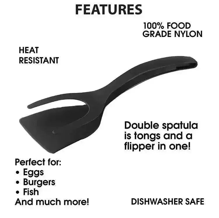 Versatile 2 - In - 1 Silicone Kitchen Tongs and Spatula Tools
