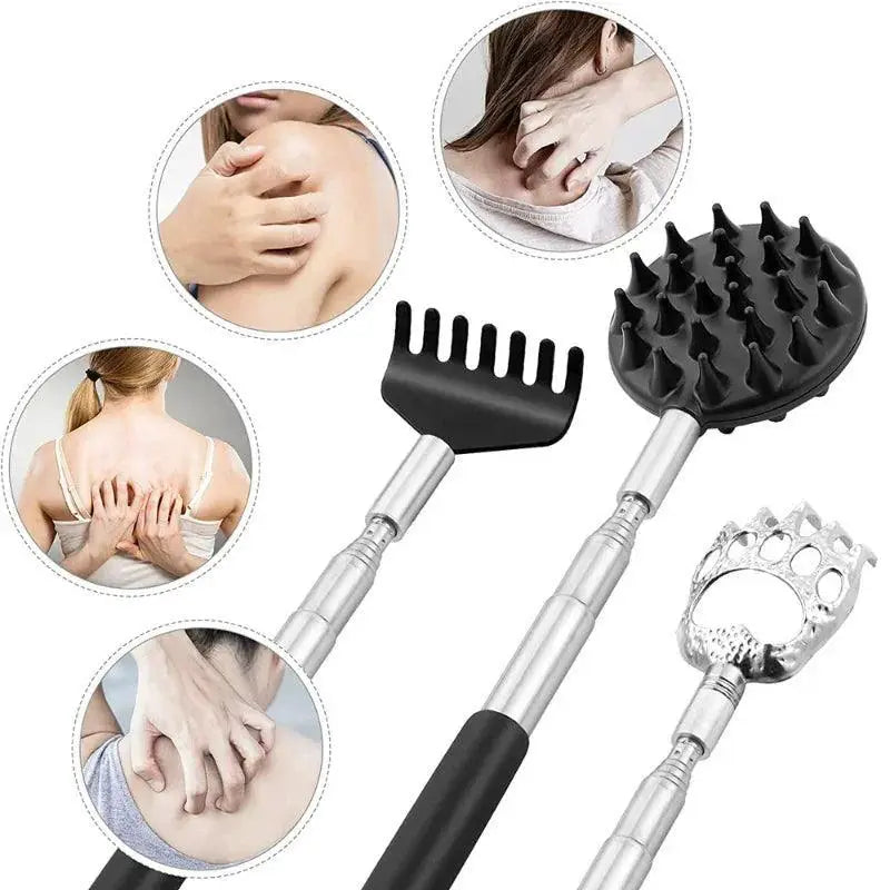 Versatile 3 - In - 1 Telescopic Back Scratcher for Comfort