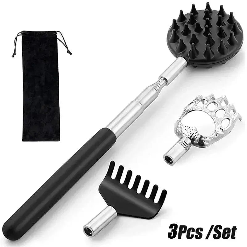 Versatile 3 - In - 1 Telescopic Back Scratcher for Comfort