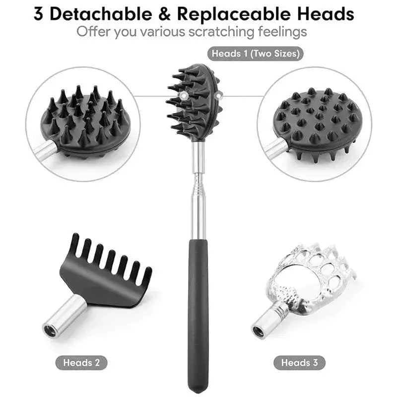 Versatile 3 - In - 1 Telescopic Back Scratcher for Comfort