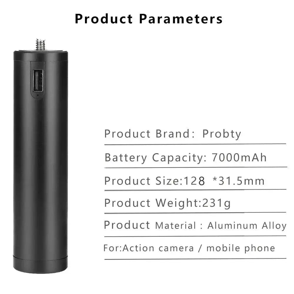 Versatile 7000mAh Power Bank With Hand Grip And Mini Tripod