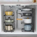 Versatile Adjustable Pot Lid Rack Organizer for Cookware Storage