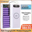 Versatile Detachable 18650 Battery Power Bank Case Fast Charging