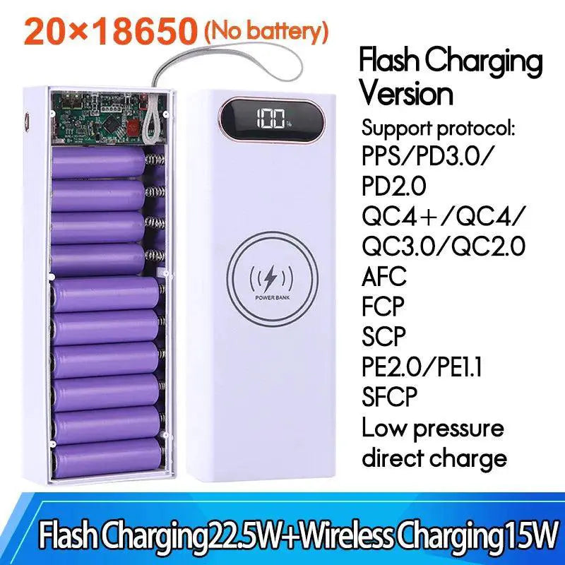 Versatile 18650 Battery Power Bank Case Fast Charging