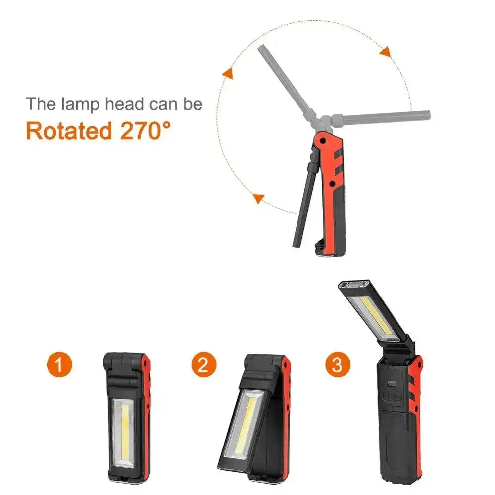 Versatile Dimmable COB LED USB Rechargeable Work Light