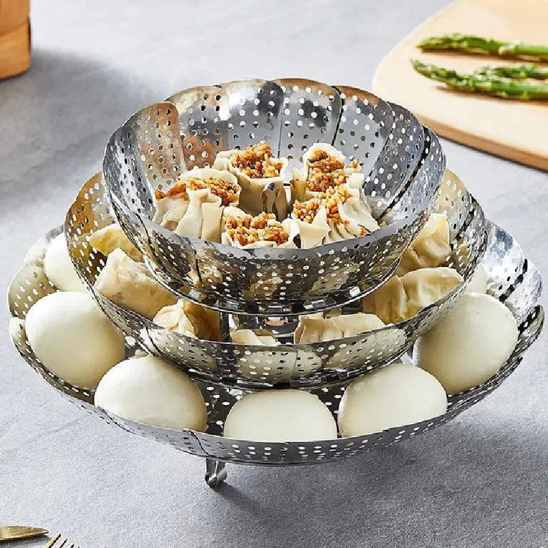Versatile Folding Stainless Steel Steamer Rack For Veggies