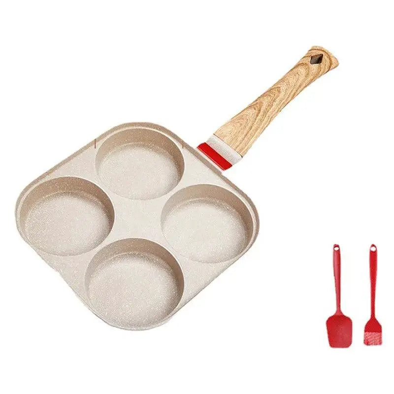Versatile Four Hole Nonstick Frying Pan For Breakfast