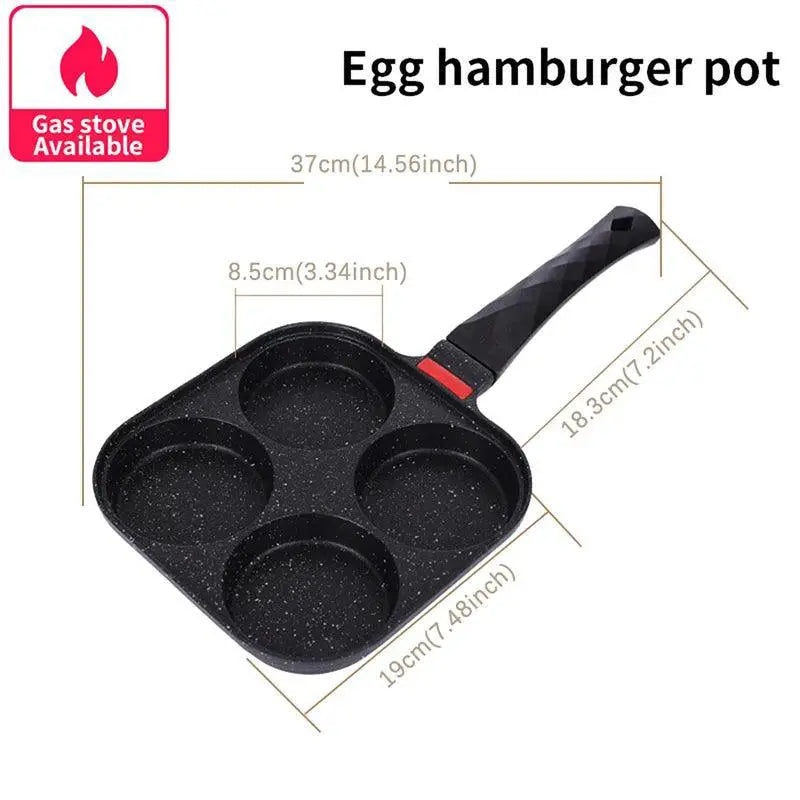 Versatile Four Hole Nonstick Frying Pan For Breakfast
