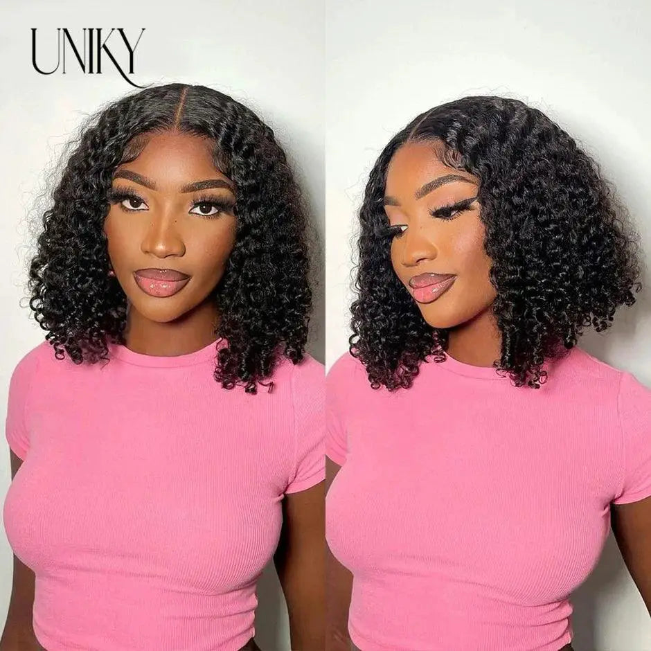 Versatile Kinky Curly Bob Wig Remy Human Hair Style
