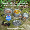 Versatile Lightweight Camping Cookware Set for 1-7 People