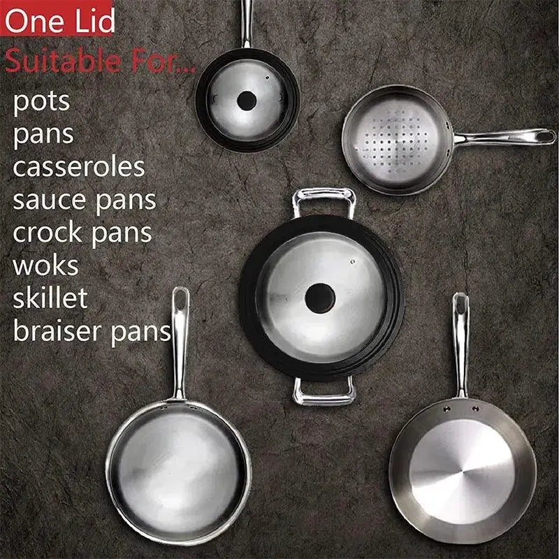 Versatile Tempered Glass Universal Lid 16cm To 32cm