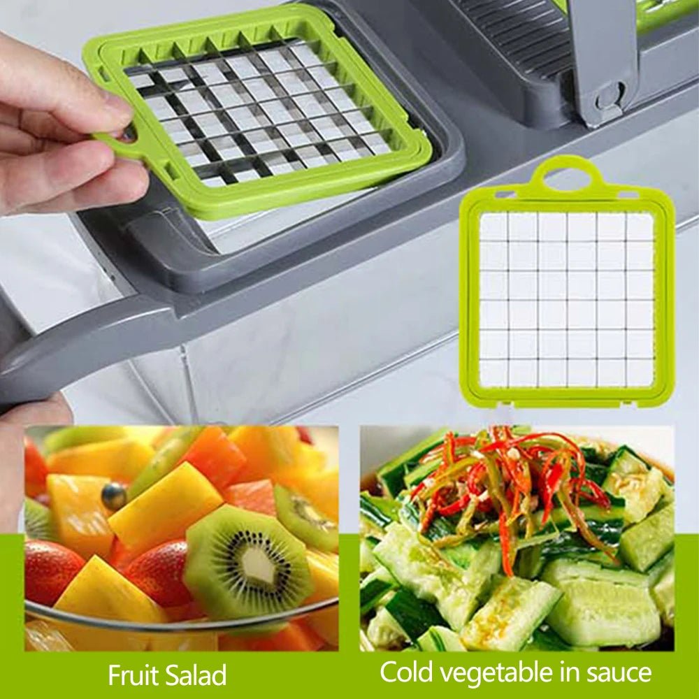 Versatile Vegetable Chopper And Slicer With Stainless Steel Blades For Meal Prep