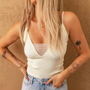Vest Stitching Slim Pullover V-neck Sleeveless Camisole