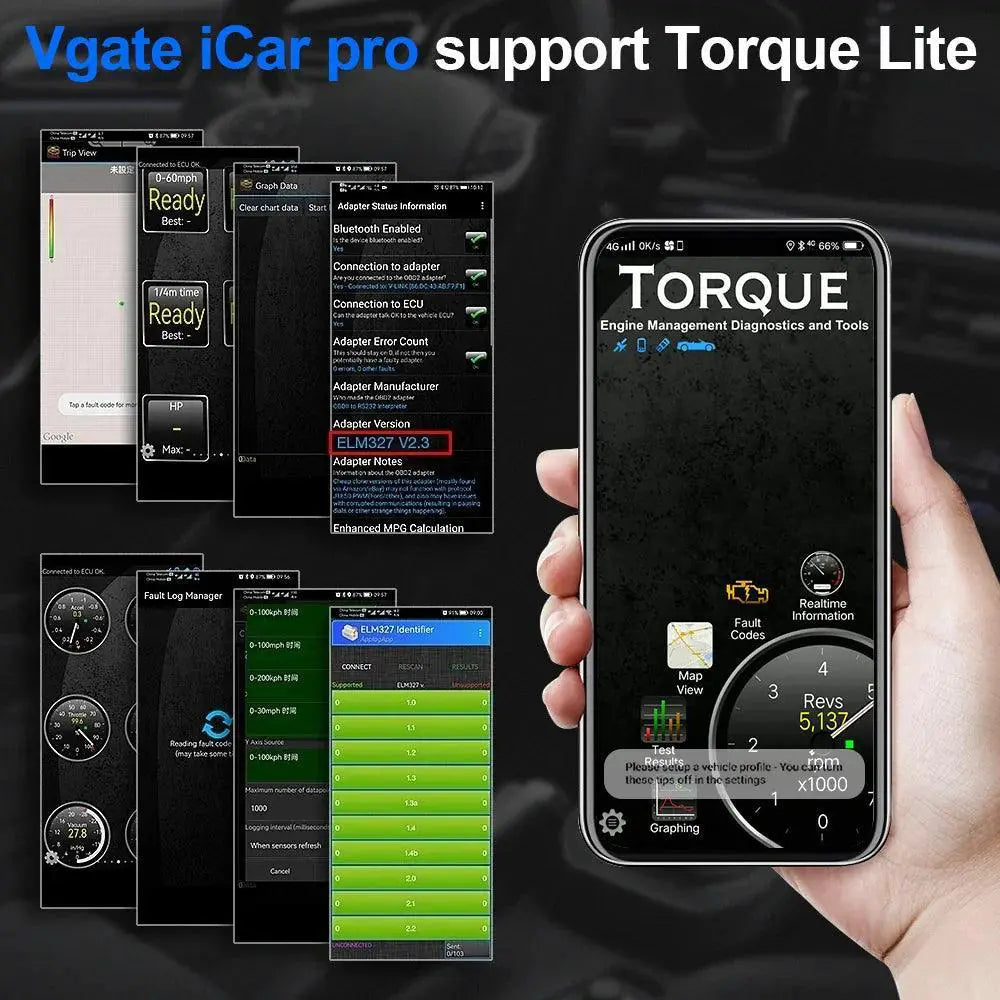 Vgate iCar Pro OBD2 Bluetooth Diagnostic Tool Android iOS