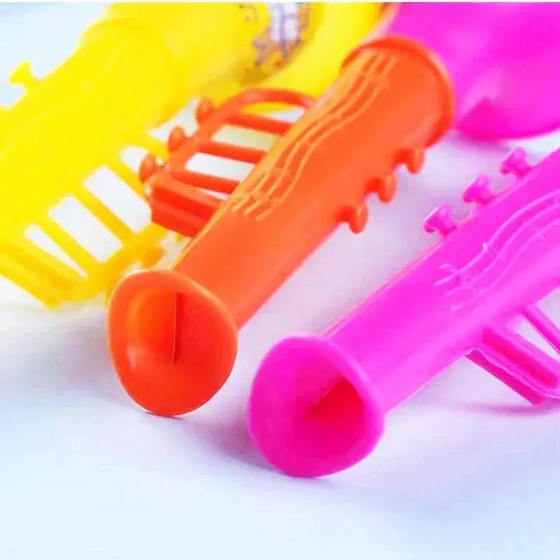 Vibrant 12 Piece Mini Trumpet Horns For Kids Parties