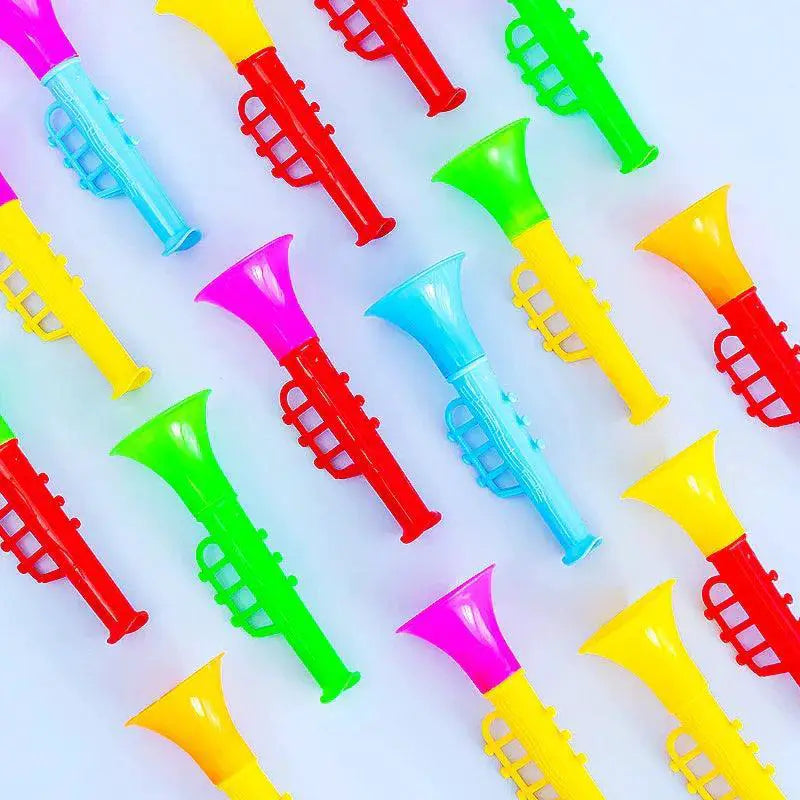 Vibrant 12 Piece Mini Trumpet Horns For Kids Parties