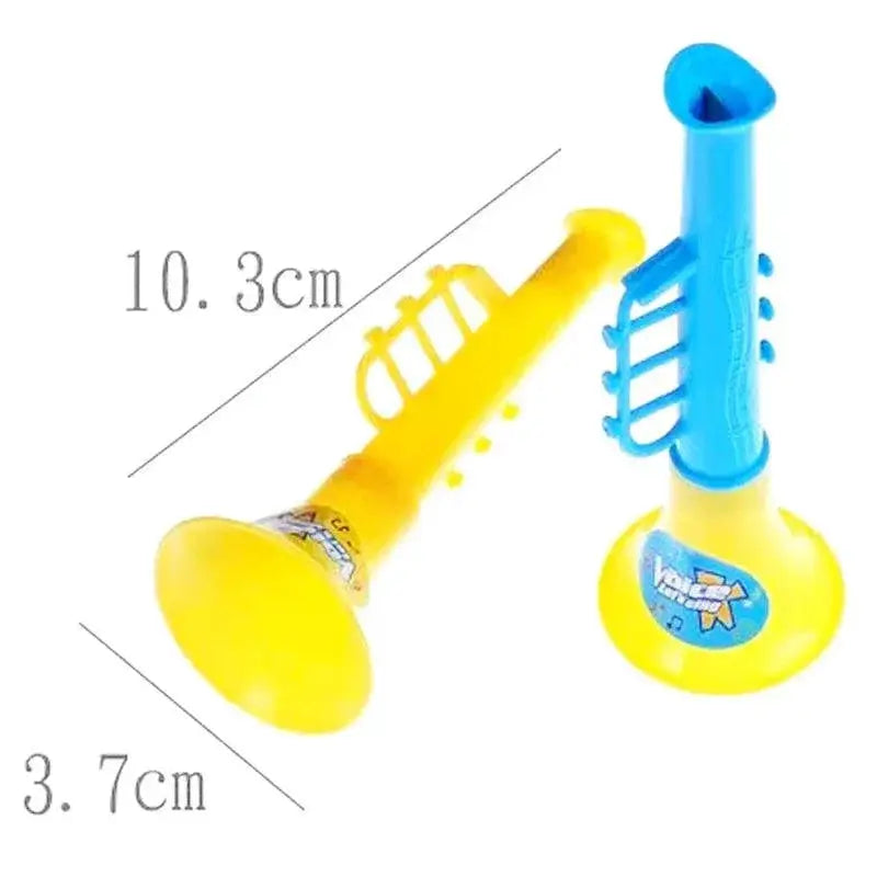 Vibrant 12 Piece Mini Trumpet Horns For Kids Parties