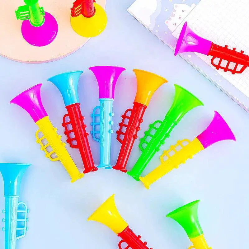 Vibrant 12 Piece Mini Trumpet Horns For Kids Parties
