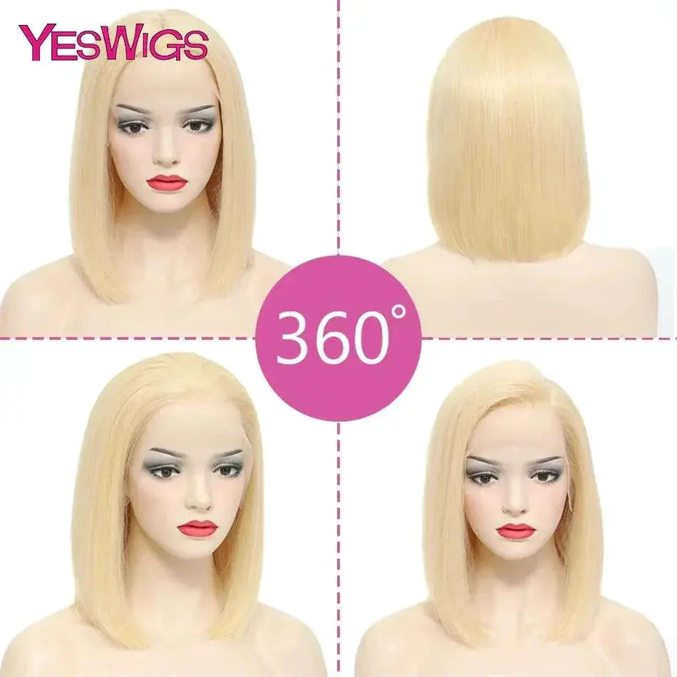 Vibrant 13x4 Short Bob Wigs In 613 Blonde Grey Orange