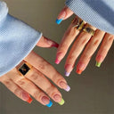 Vibrant Ballet False Nails Kit Colorful Waterproof Design