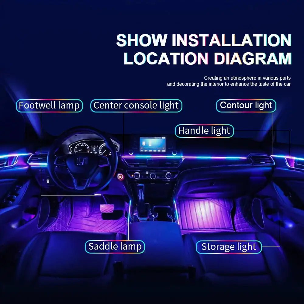 Vibrant Car Ambient Light Kit for Mood