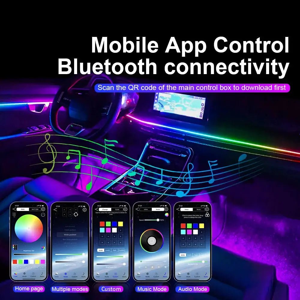 Vibrant Car Ambient Light Kit for Mood