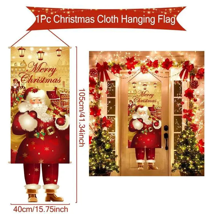 Vibrant Christmas Hanging Flags Set For Cheerful Home Decor