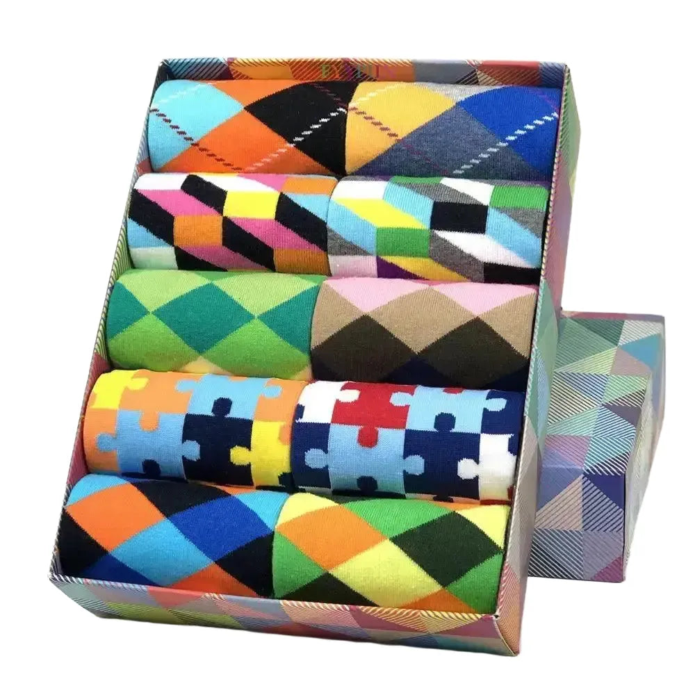Socks for Everyday Comfort and Color — 5pairs-Multicolor06