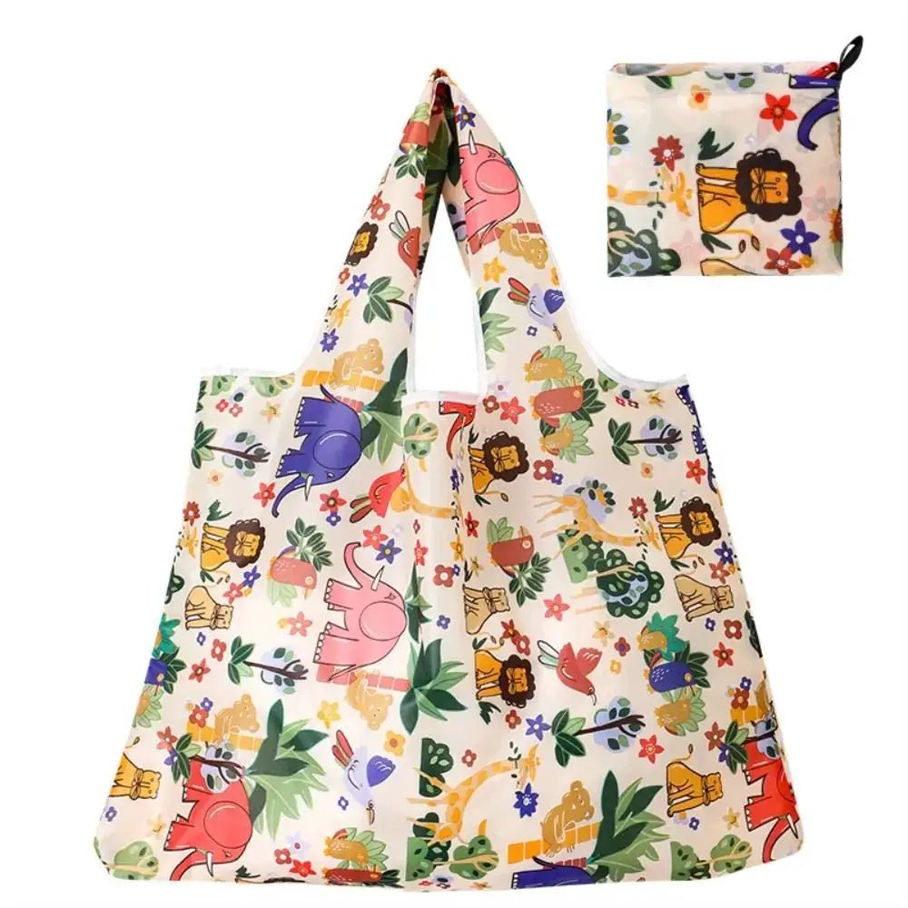 Vibrant Lemon Print Large Capacity Foldable Tote Bag With Reusable Pouch