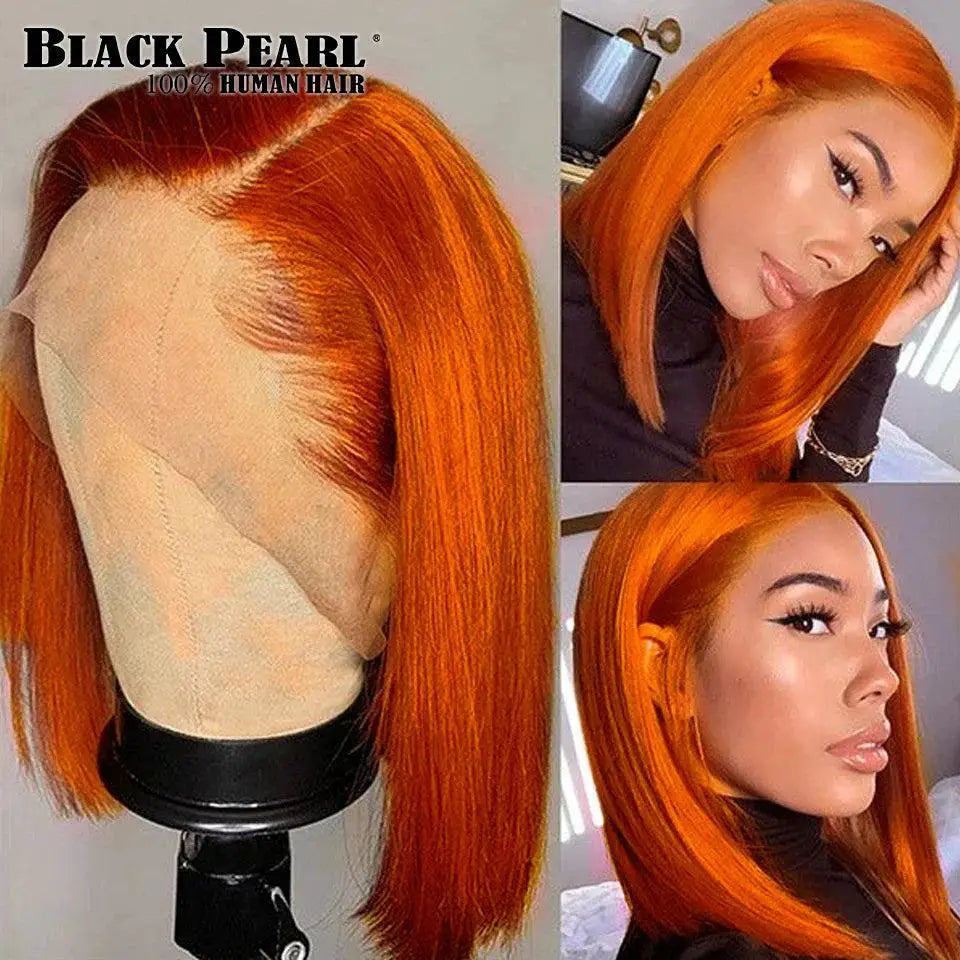 Vibrant Pink Blonde Bob Wig With Ginger Highlights Remy Hair