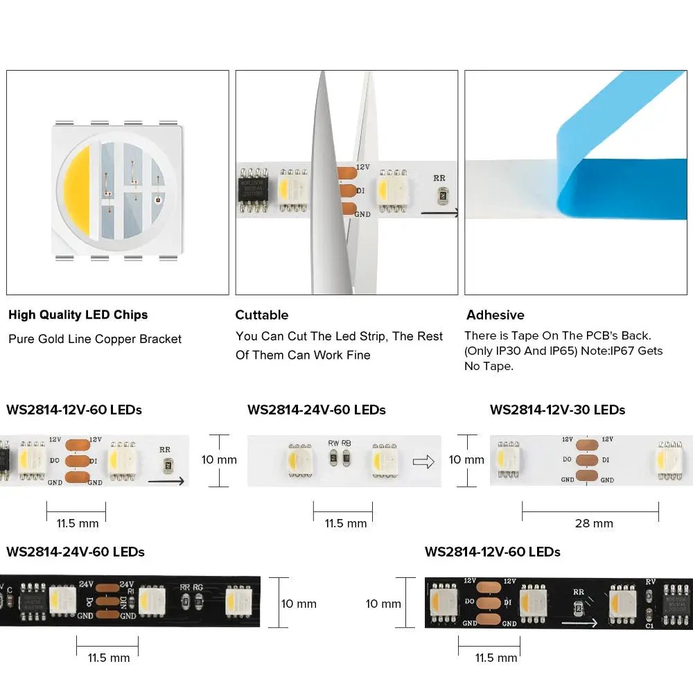 Vibrant RGBW LED Strip for Living Rooms