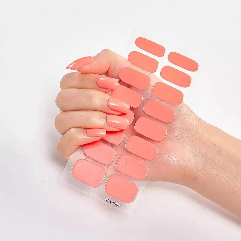 Vibrant Solid Color Nail Stickers For Effortless Beauty