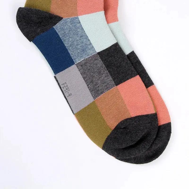Vibrant Square Design Compression Socks For Men Comfort