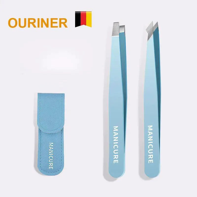Vibrant Stainless Steel Eyebrow Tweezer Set For Hair Removal