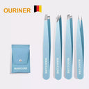 Vibrant Stainless Steel Eyebrow Tweezer Set for Hair Removal - OurLum.com