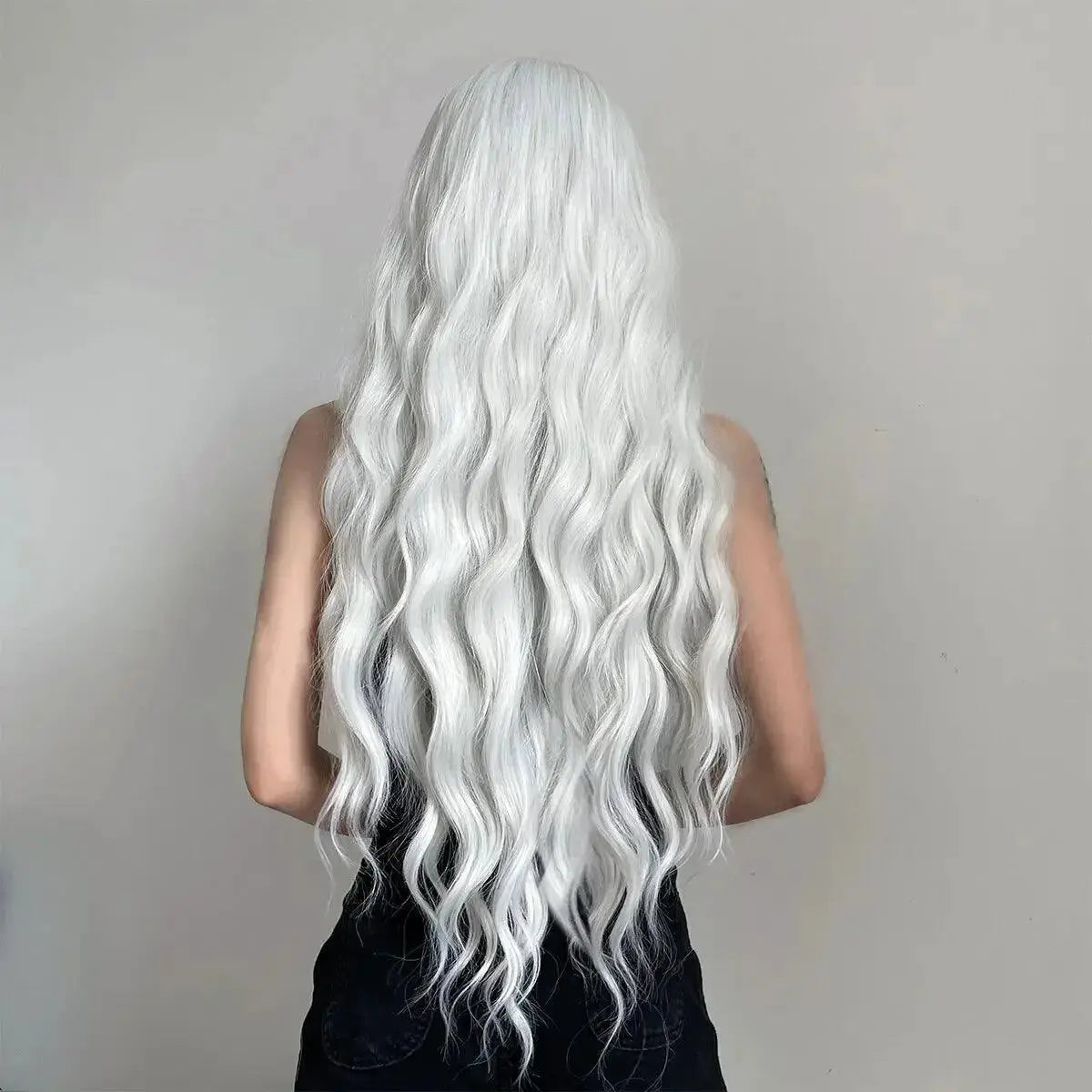 Vibrant White Water Wave Wig For Stunning Cosplay Hair Style