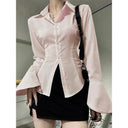 Vintage Chiffon Flare Sleeve Blouse Elegant Spring Fashion