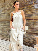 Vintage Cotton Linen Dress Elegant Stylish Women's Outfit