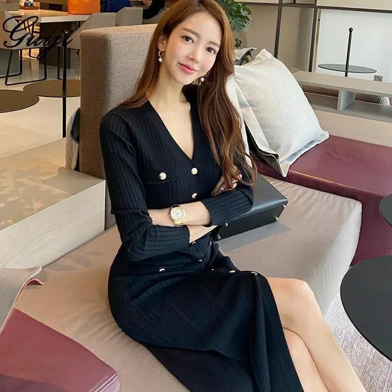 Vintage Korean Maxi Dress Chic Mermaid Style Elegance