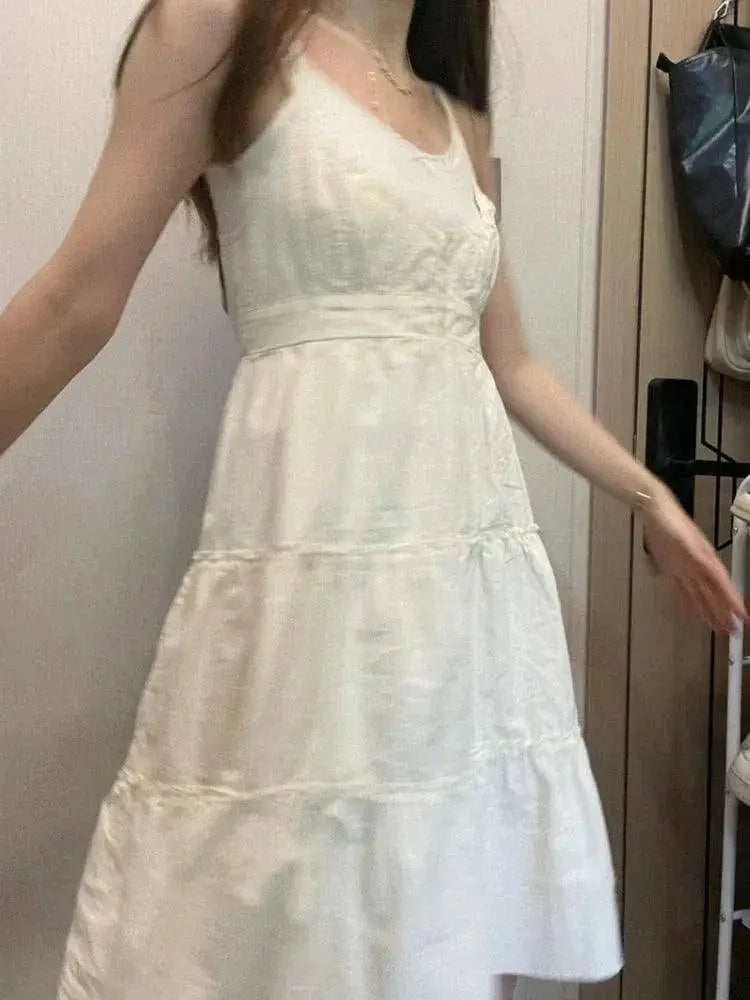 Vintage Lace Sling Dress Elegant Summer Fashion Style
