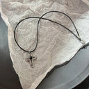 Vintage Leather Star Pendant Necklace Trendy Unisex Jewelry