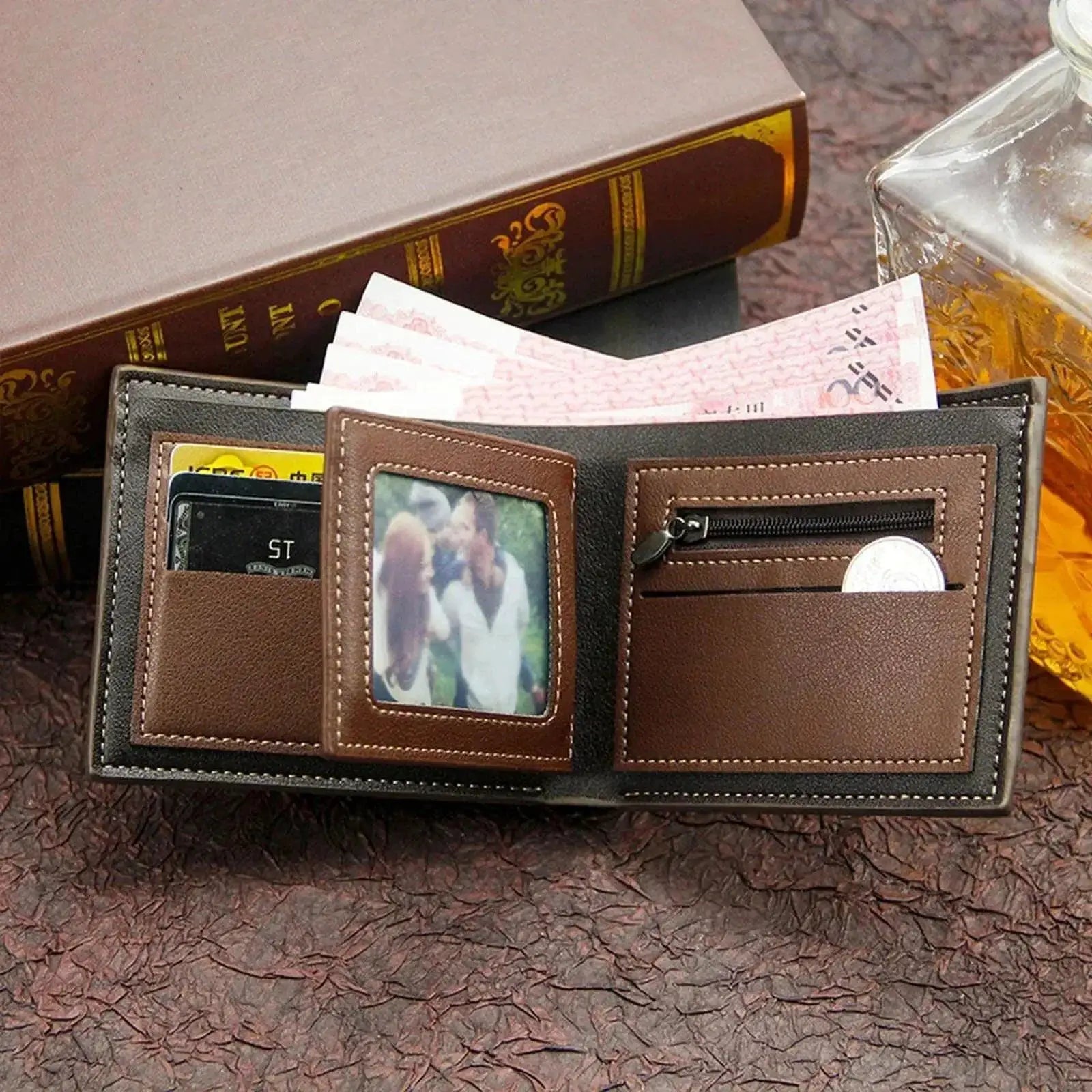 Vintage Men's Leather Wallet Stylish Multi Compartment Purse