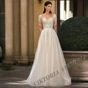 O Neck Vintage Wedding Dress for Bride