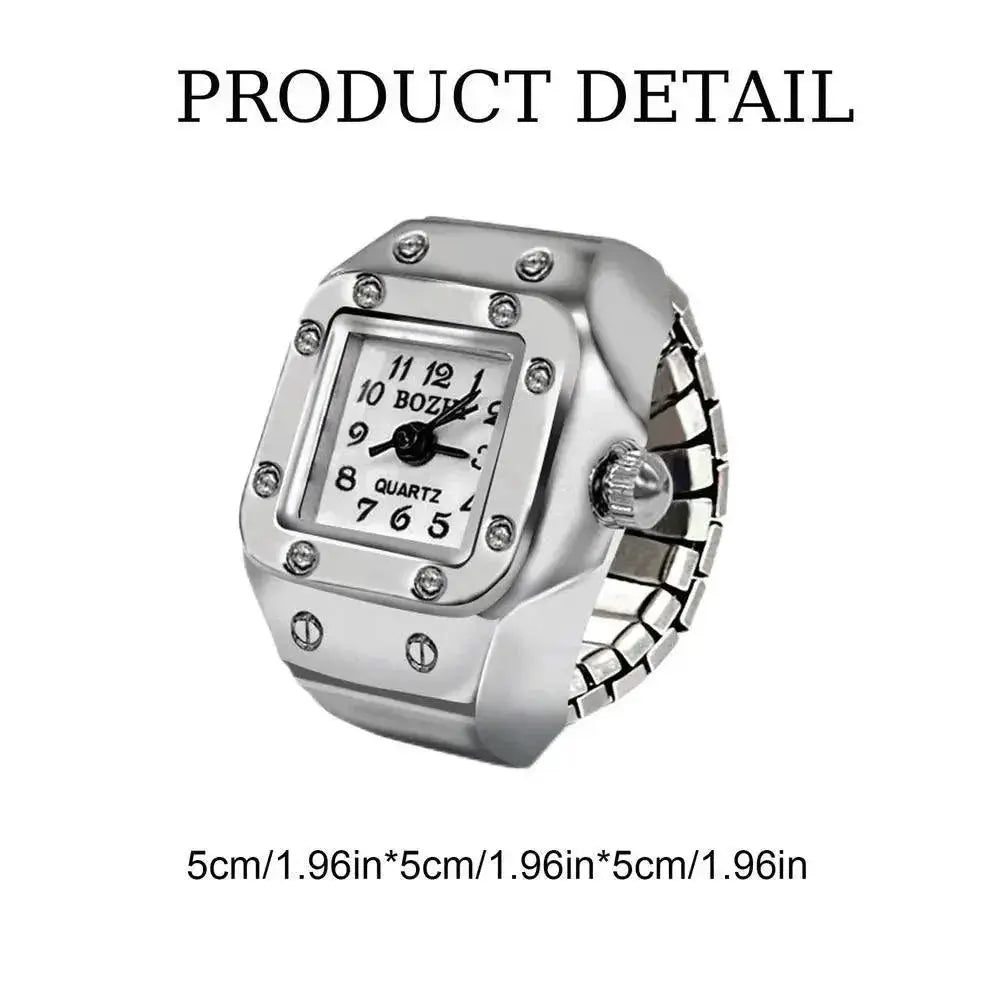 Vintage Punk Finger Ring Watch Gothic Alloy Jewelry Design