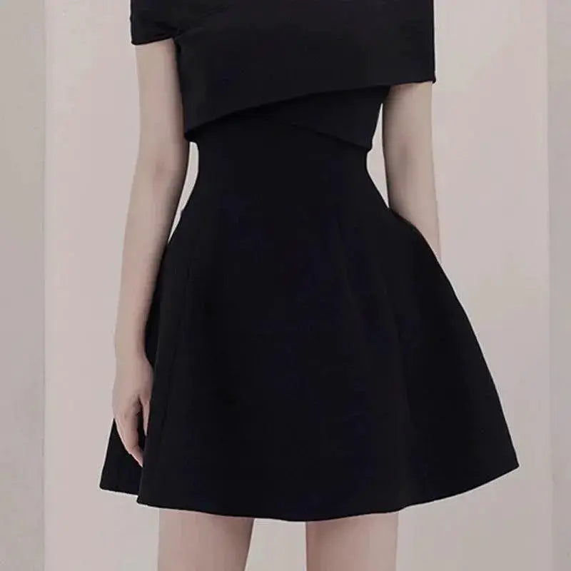 Vintage Socialite Off Shoulder Dress Retro Elegance Charm