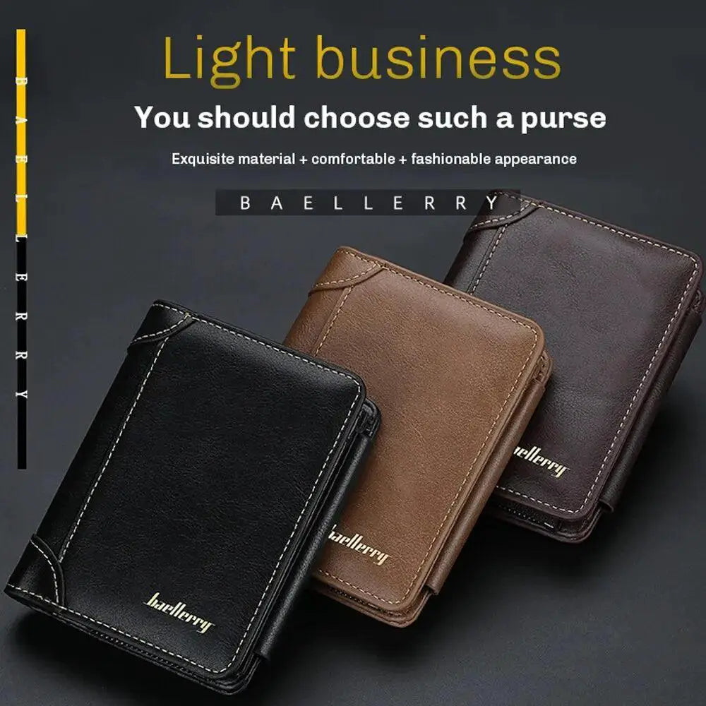 Vintage Style Mens PU Leather Wallet Card Holder Coin Purse