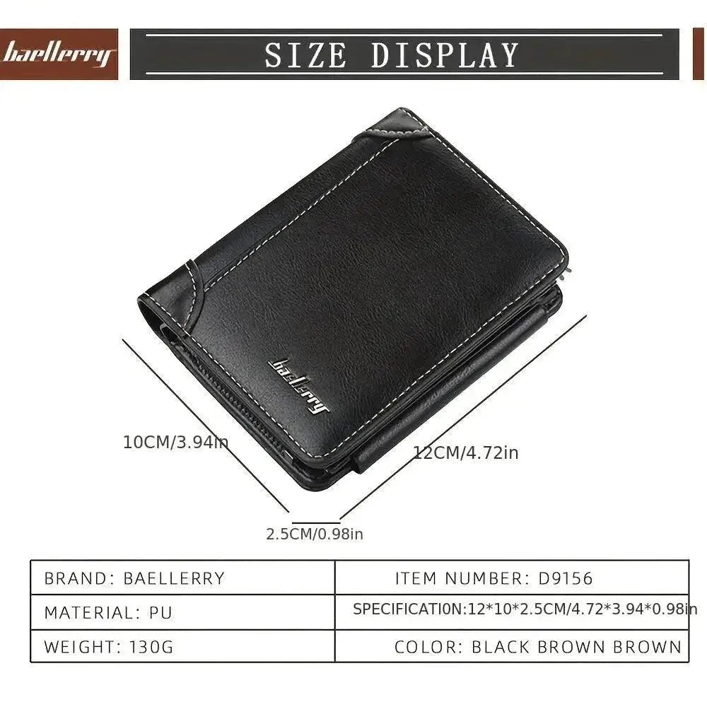 Vintage Style Mens PU Leather Wallet Card Holder Coin Purse