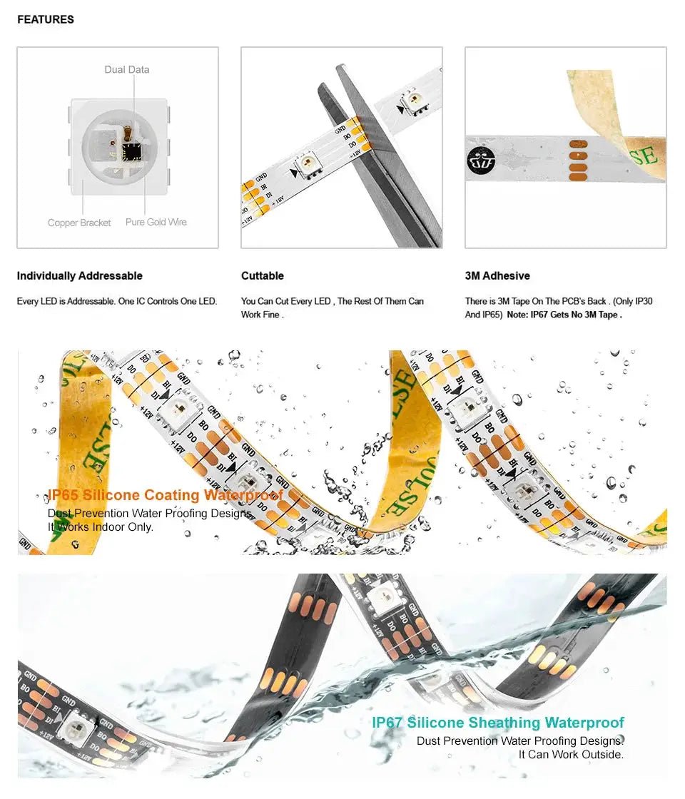 Vivid LED Strip Kit for Bedroom Ambience